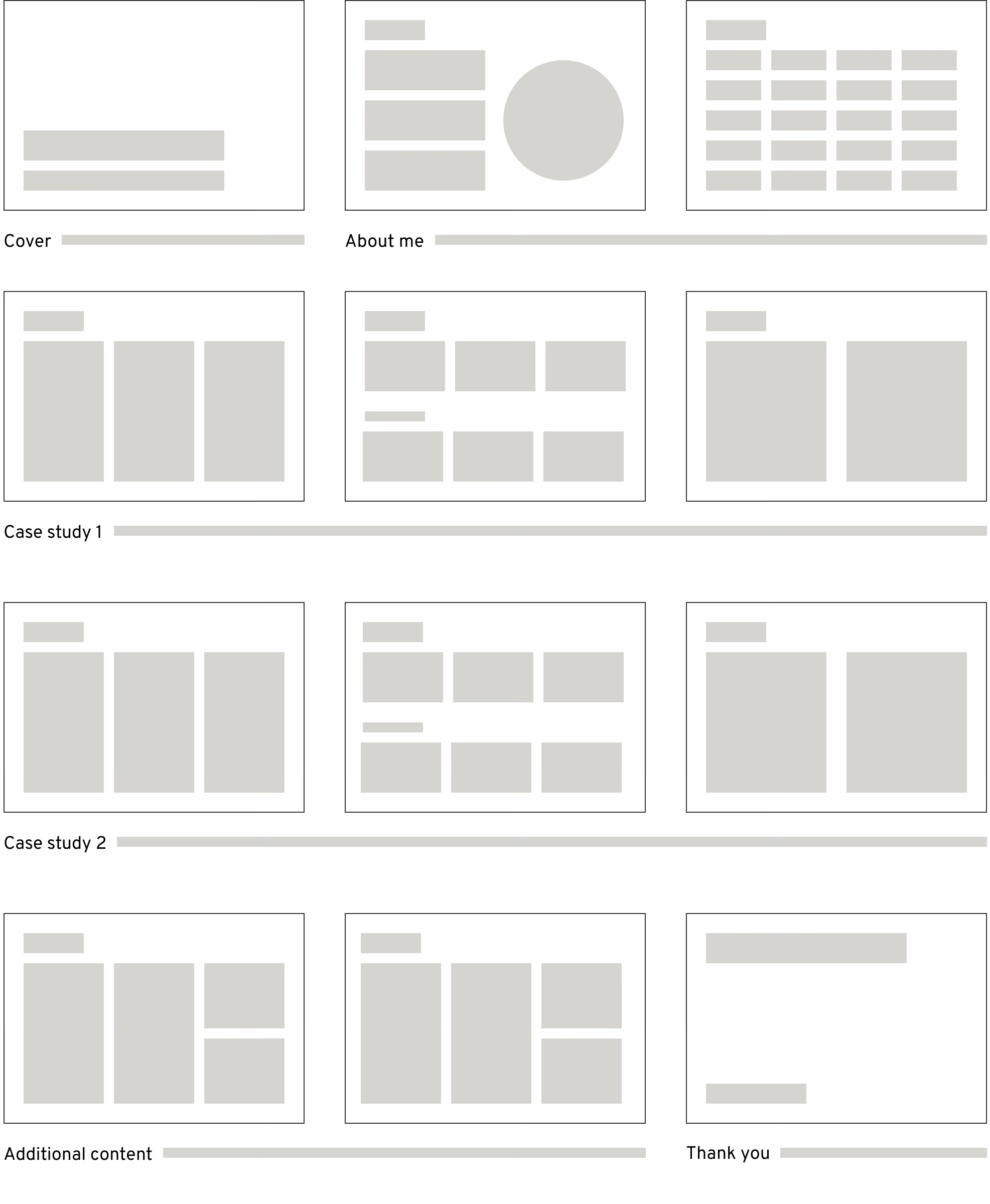 A typical PDF UX portfolio layout
